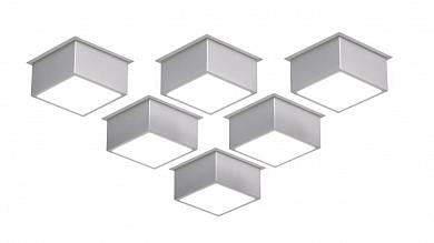 Светильники грильято 100х100  6шт белый